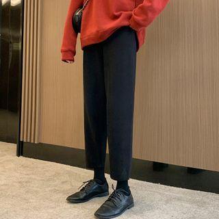 Cropped Knit Straight Leg Pants