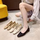 Shirred Block Heel Pumps