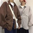 Couple Matching Checked Lantern-sleeve Shirt