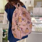 Cartoon Bear Print Backpack With Pouch
