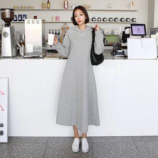 Plus Size Raglan-sleeve A-line Long Hoodie Dress
