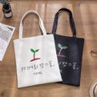 Printed Canvas Shopper Bag Sapling - Black - One Size