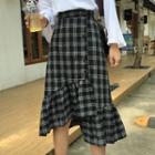 Plaid A-line Skirt As Shown In Figure - One Size