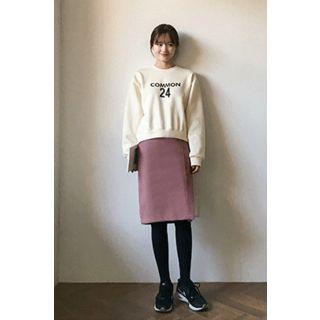 Slit Wool Blend H-line Skirt