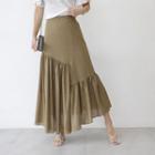 Asymmetric Ruffled Maxi Skirt