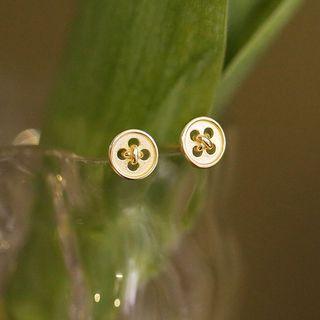 Button Alloy Earring