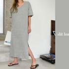 V-neck M Lange Maxi T-shirt Dress Gray - One Size