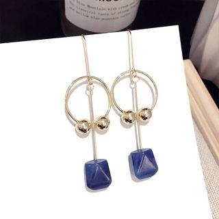 Stone Drop Earring 1 Pair - Gold - One Size