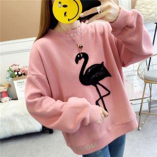 Flamingo Applique Pullover