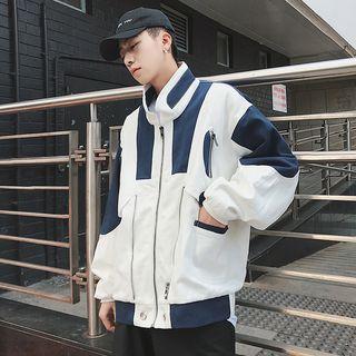 Loose-fit Color Block Denim Jacket