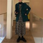 Floral Print Long-sleeve Dress / Long-sleeve Top / Corduroy Blazer