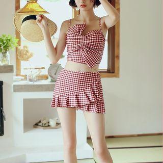 Set Of 2: Palid Tankini Top + Swim Skirt