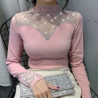Rhinestone Long Sleeve Top