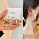 Square Alloy Earring 1 Pair - Earrings - Gold - One Size