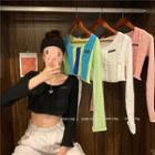 Long-sleeve Cable Knit Crop Top
