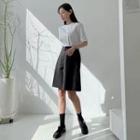 Zip-fly A-line Bermuda Shorts
