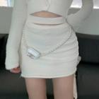 Knit Mini Fitted Skirt Skirt - White - One Size
