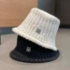 Rhinestone Letter Knit Bucket Hat