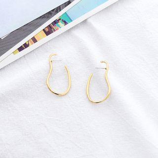 Alloy Irregular Open Hoop Earring 1 Pair - As Shown In Figure - One Size