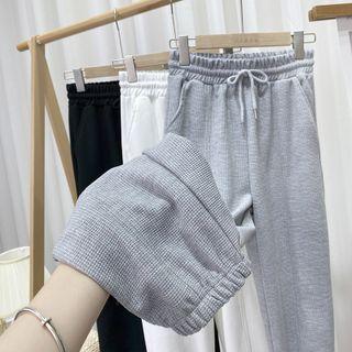 Plain Lace-up Harem Pants