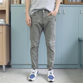 Zip-detail Baggy-fit Pants