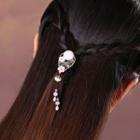 Faux Pearl Faux Jade Flower Hair Tie As Shown In Figure - One Size