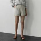 Flat-front Pocket-detail Shorts