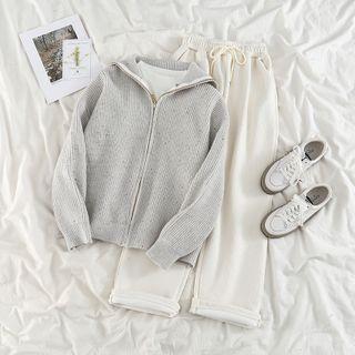 Zip Cardigan / Loose-fit Pants