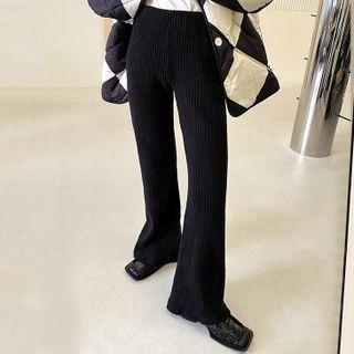 Straight Leg Ribbed Knit Pants