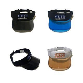 Transparent Brim Embroidered Lettering Visor Hat