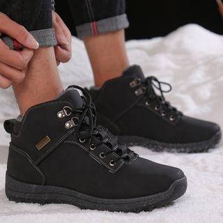 Faux Leather Hiking Boots