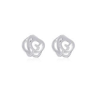 Flower Alloy Earring 01 - 1 Pair - 3460 - Silver - One Size
