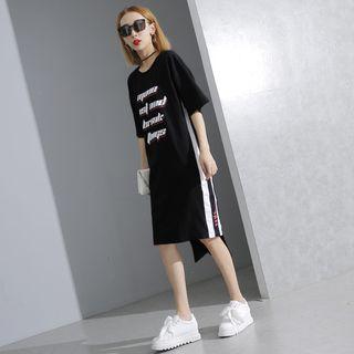 Dip-back Printed T-shirt Dress