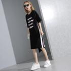 Dip-back Printed T-shirt Dress