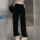 High Waist Contrast Trim Loose-fit Joggers