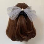 Faux Pearl Bow Lace Hair Tie
