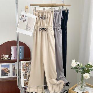 Printed Letter Wide Leg Jumpsuit