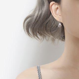 925 Sterling Silver Floral Drop Earring