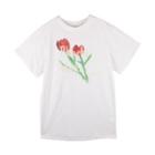 Flower Print T-shirt White - One Size