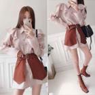 Set: Mini Shirtdress + Buckled Wrap Skirt