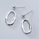 925 Sterling Silver Oval Dangle Earring 1 Pair - 925 Sterling Silver Earring - One Size