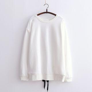 Long-sleeve Back Tie-up Pullover