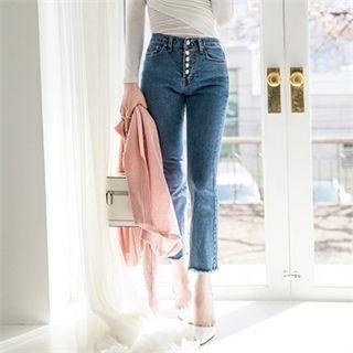 High-waist Semi Boot-cut Jeans