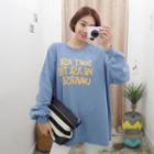 Tall Size Text Print Over-fit Sweatshirt