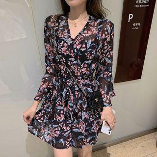 Elbow-sleeve Floral Romper