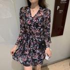 Elbow-sleeve Floral Romper