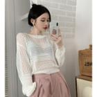 Loose Knit Sweater White - One Size