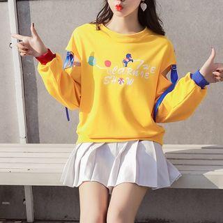 Cutout Horse Print Pullover