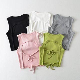 Open Back Bow Detail Tank Top
