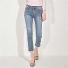 Cropped Washed Skinny Jeans